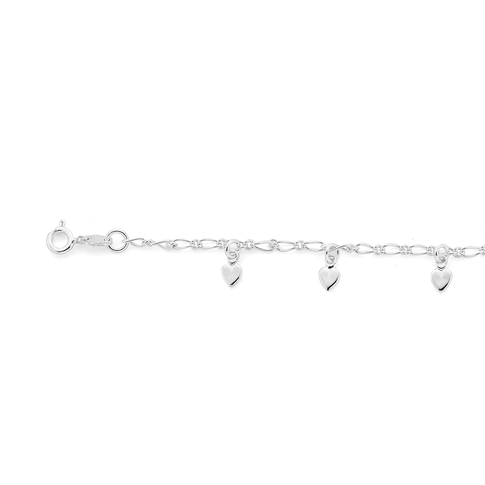 Silver Solid Heart And Infinity Bracelet | Prouds